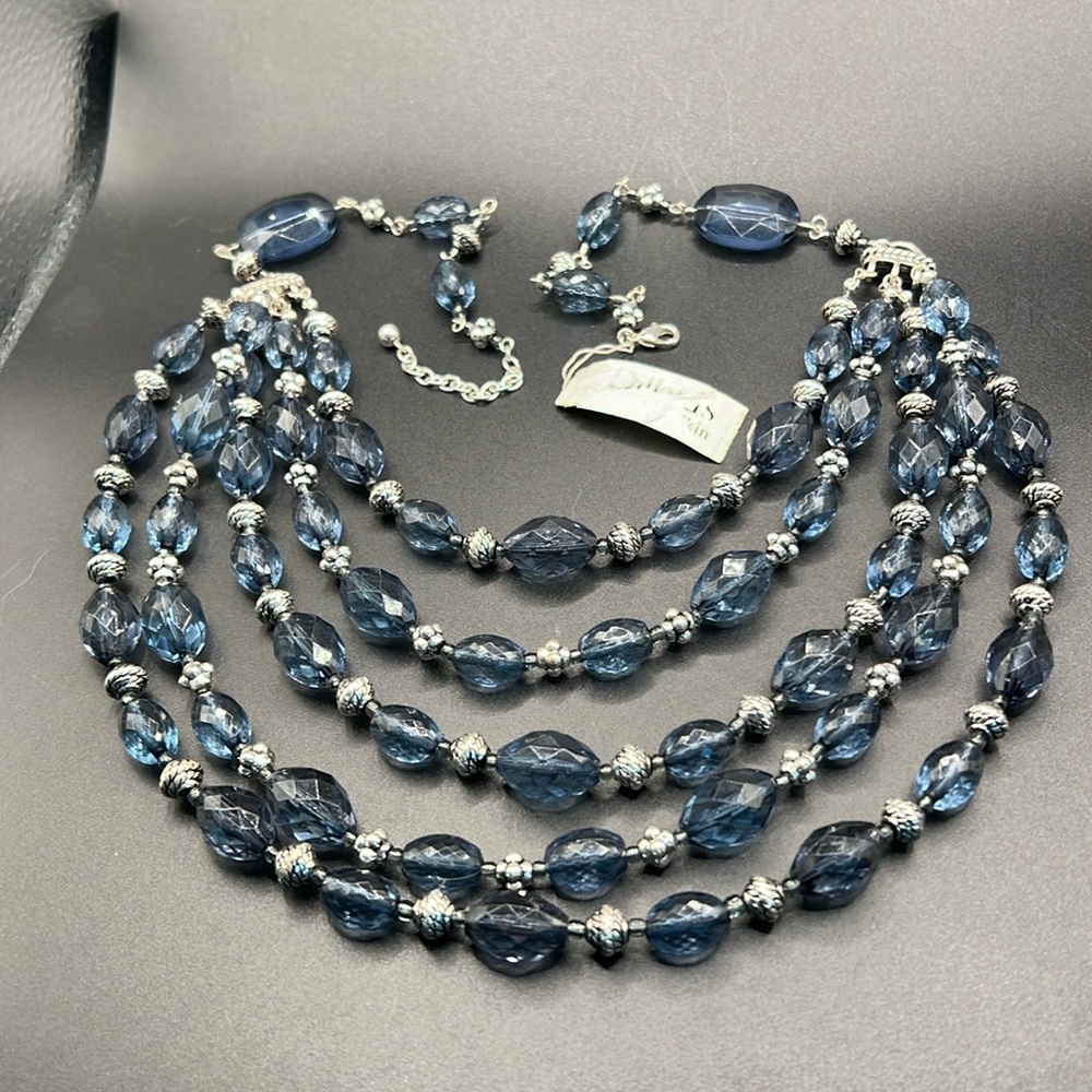 Dillards 5 strand layered blue beaded necklace